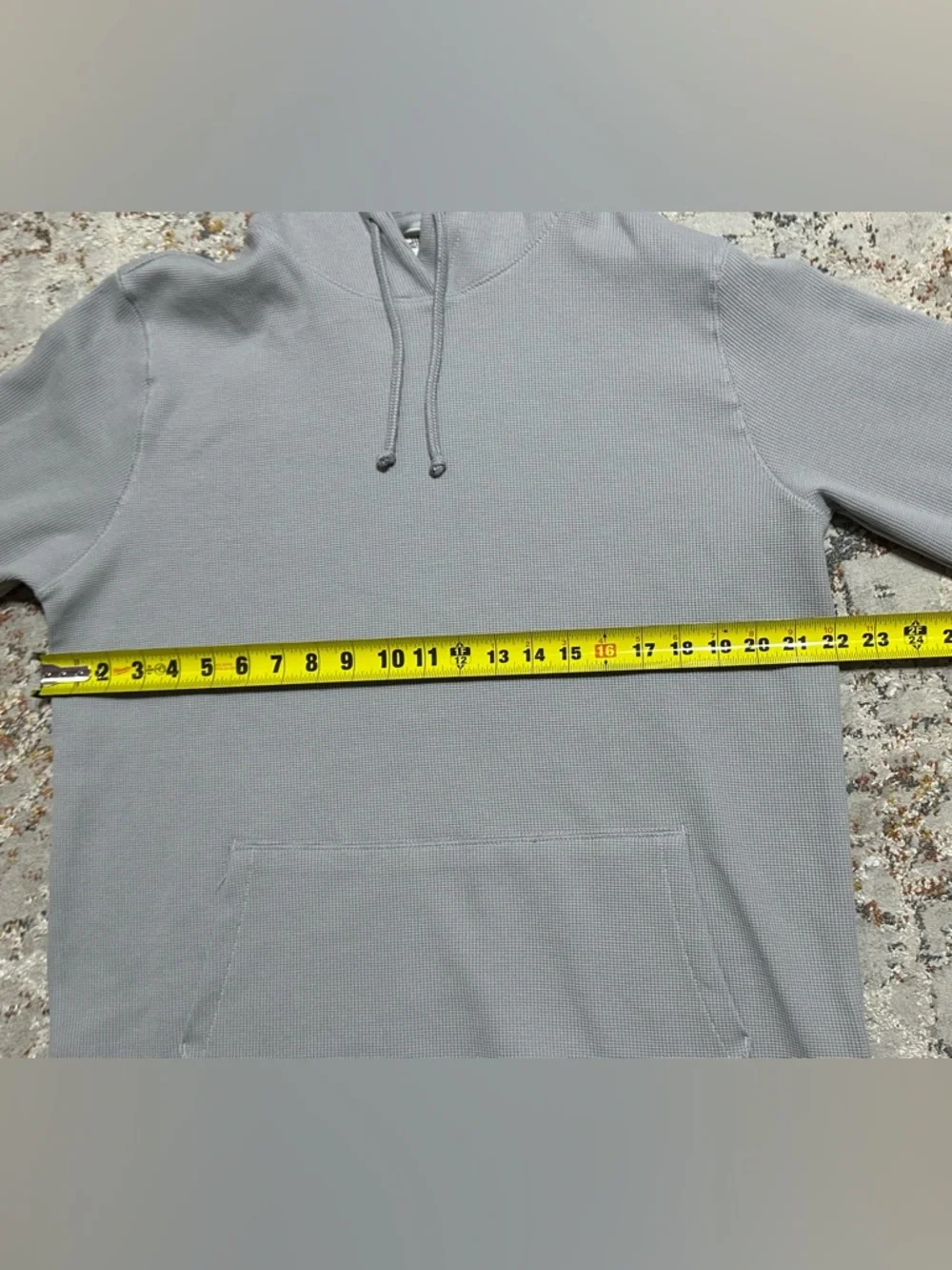 The North Face waffle-knit thermal hoodie size Large gray